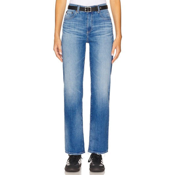 AG Jeans Los Angeles Brinley Mid Rise Straight Leg Italian Fabric Denim - Picture 1 of 10
